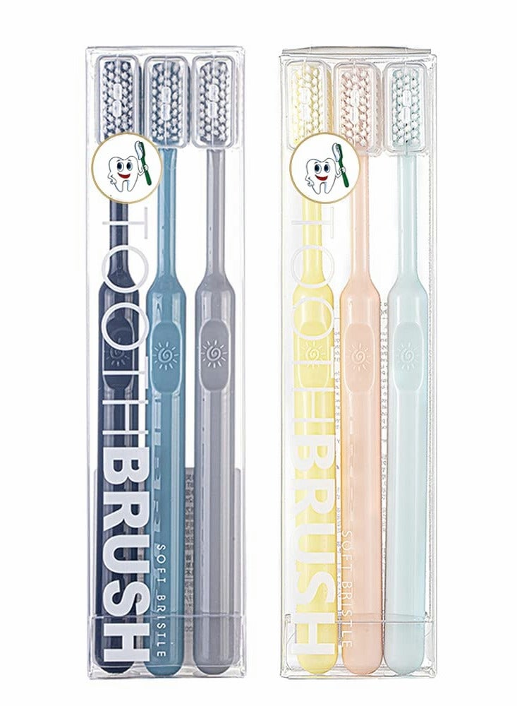 Toothbrushes Set, 6 Pcs Soft Manual Toothbrushes