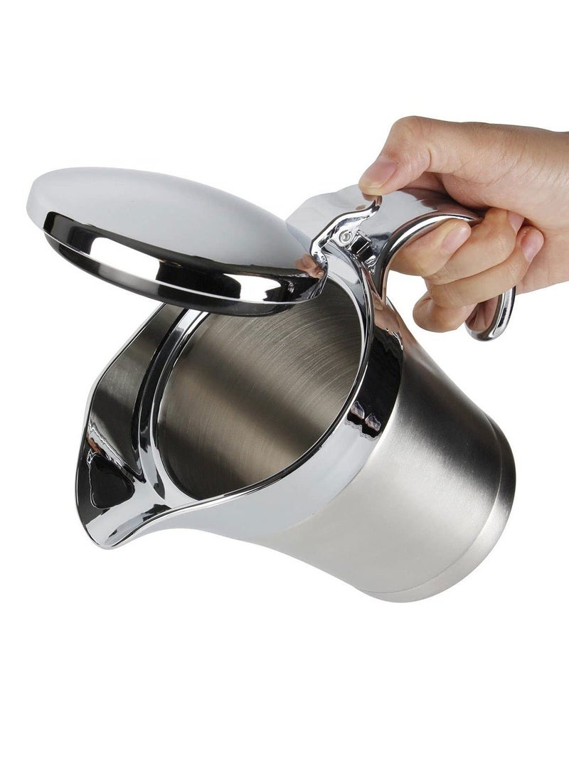 Gravy Pot, 450ml Boat Sauce Jug Stainless Steel Insulated Custard Serving for Gravy, Custard, Cream,