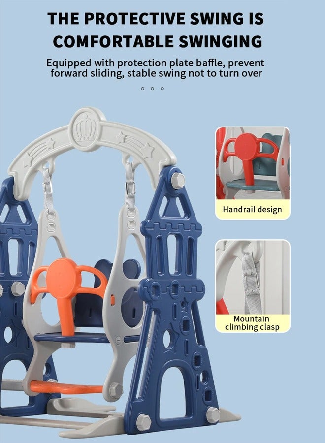 Castle 3-In-1 Slide Swing Set For Kids