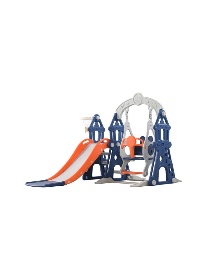 Castle 3-In-1 Slide Swing Set For Kids