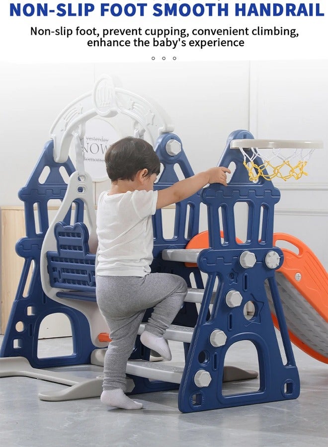 Castle 3-In-1 Slide Swing Set For Kids