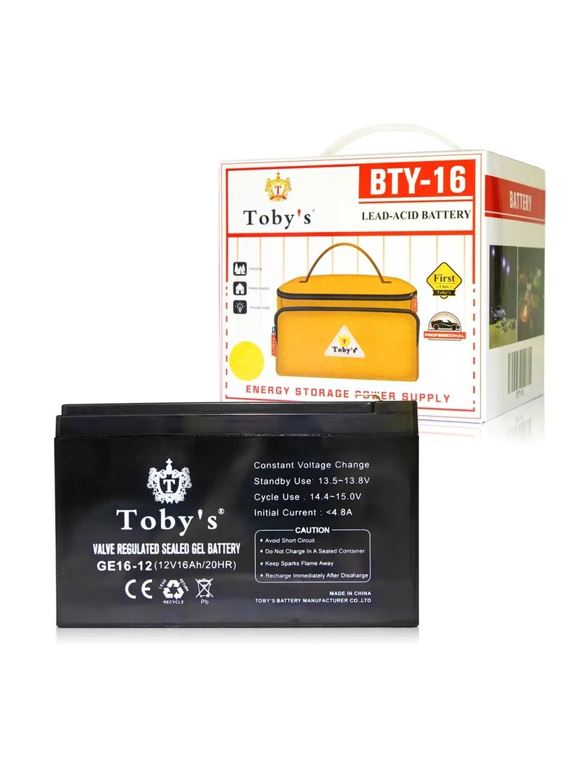 Toby's Power Plus Battery 12 Volt 16 Ampere 16000 mAh