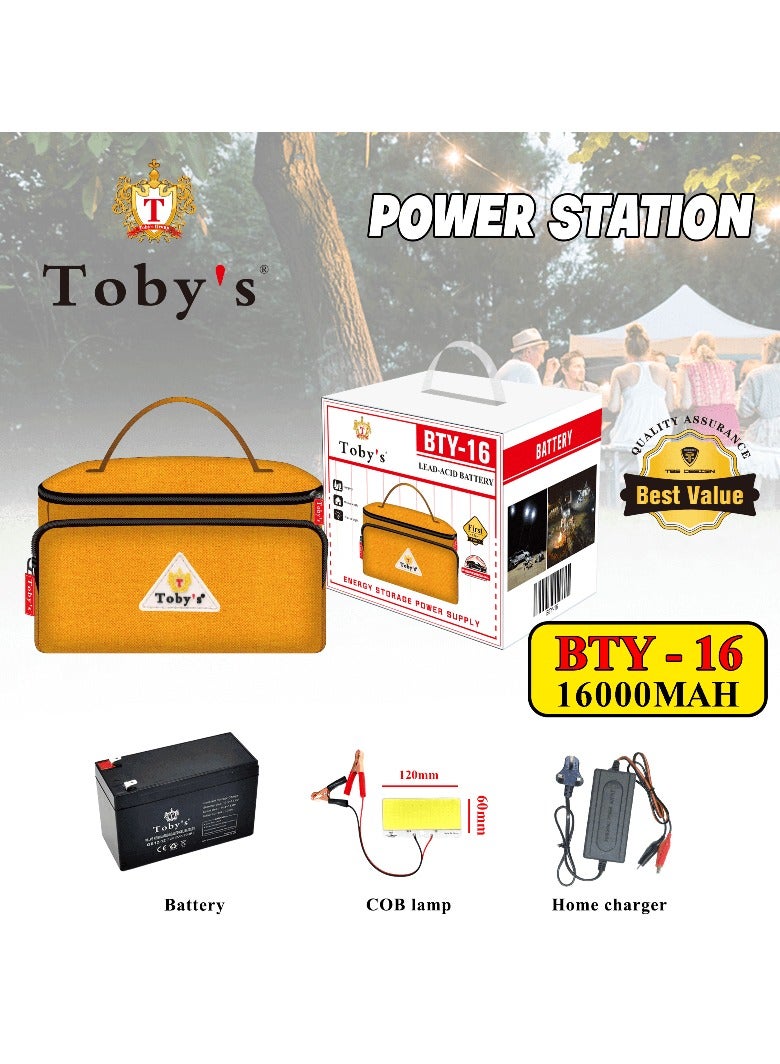 Toby's Power Plus Battery 12 Volt 16 Ampere 16000 mAh