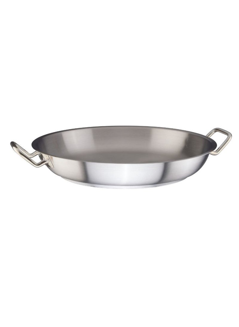 Stainless Steel Induction Frypan with Two Pot Handle 36 cm x 6 cm |Ideal for Hotel,Restaurants & Home cookware |Corrosion Resistance,Direct Fire,Dishwasher Safe,Induction,Oven Safe|Made in Turkey