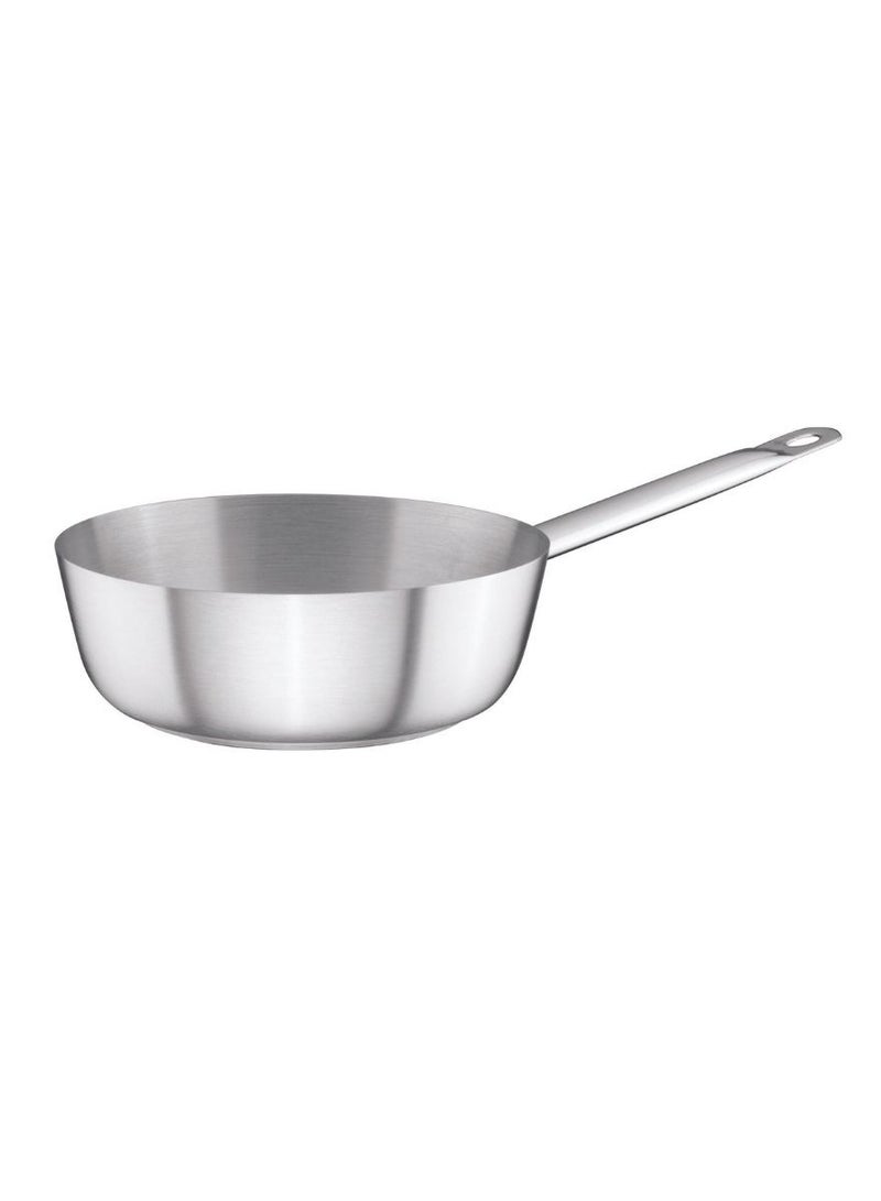 Stainless Steel Induction Sauteuse  24 cm x 7 cm |Ideal for Hotel,Restaurants & Home cookware |Corrosion Resistance,Direct Fire,Dishwasher Safe,Induction,Oven Safe|Made in Turkey