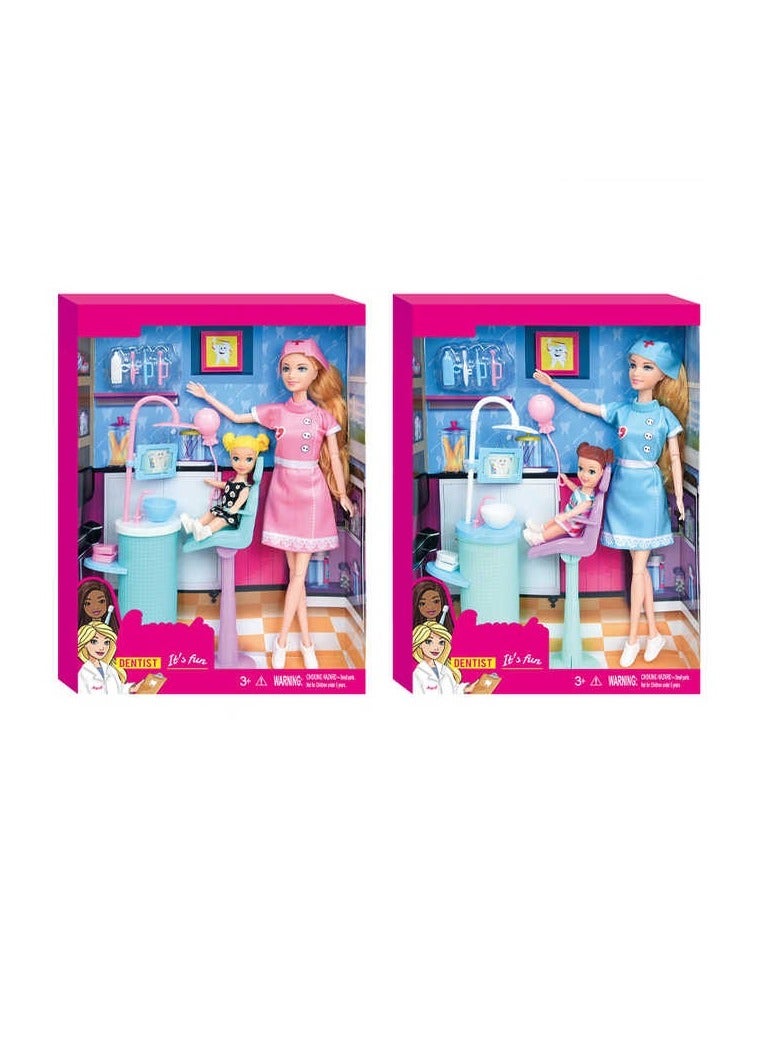 2 PCS Dentist Toy Doll with Accessories