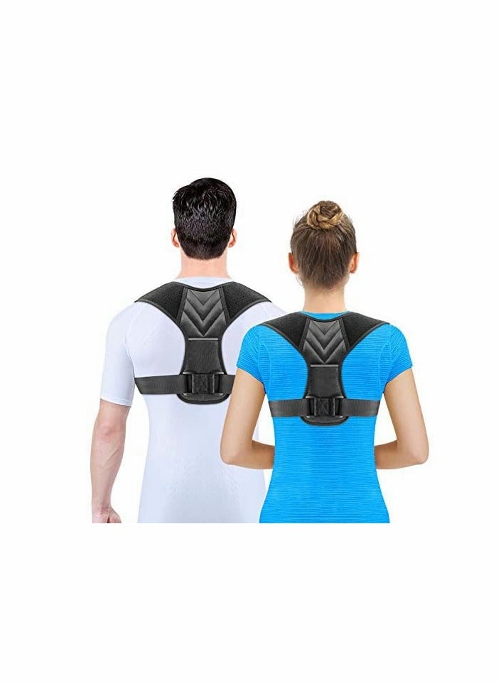Posture Corrector, Posture Corrector Adjustable Upper Back Brace, Perfect Shoulder Clavicle Support Comfortable & Breathable, Pain Relief From Neck, Back & Shoulder Universal Large