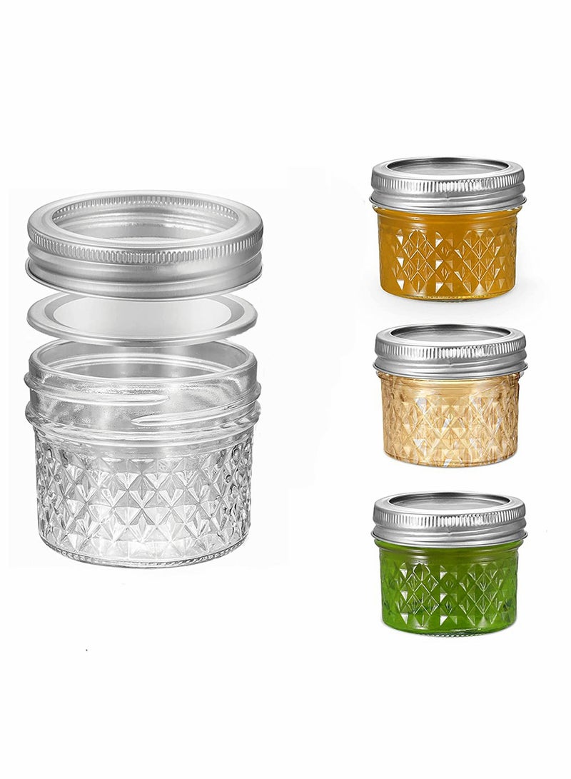 Ma son Jars, Canning Jars Jelly Jars With Lids, Ideal for Jam, Honey, Wedding Favors, Shower Favors, for Canning, Preserving, Meal Prep 12, Diamond, 12, Ma son Jars