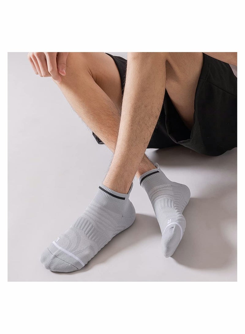 6 Pairs Men‘s Ankle Running Socks Cushioned Breathable Low Cut Athletic Marathon Tab Sports Socks
