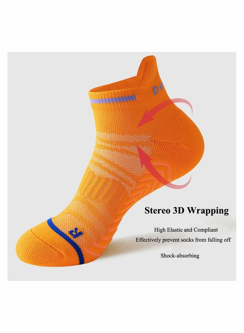 6 Pairs Men‘s Ankle Running Socks Cushioned Breathable Low Cut Athletic Marathon Tab Sports Socks