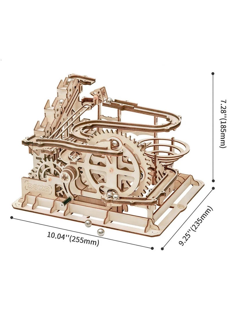 ROKR Marble Parkour Big Funnel Marble Run LG501, Assembly Brain Teaser 3D Wooden Puzzle DIY Build Model Crafts Kits, Unique Home Decor Birthday Gifts for Teens or Adults