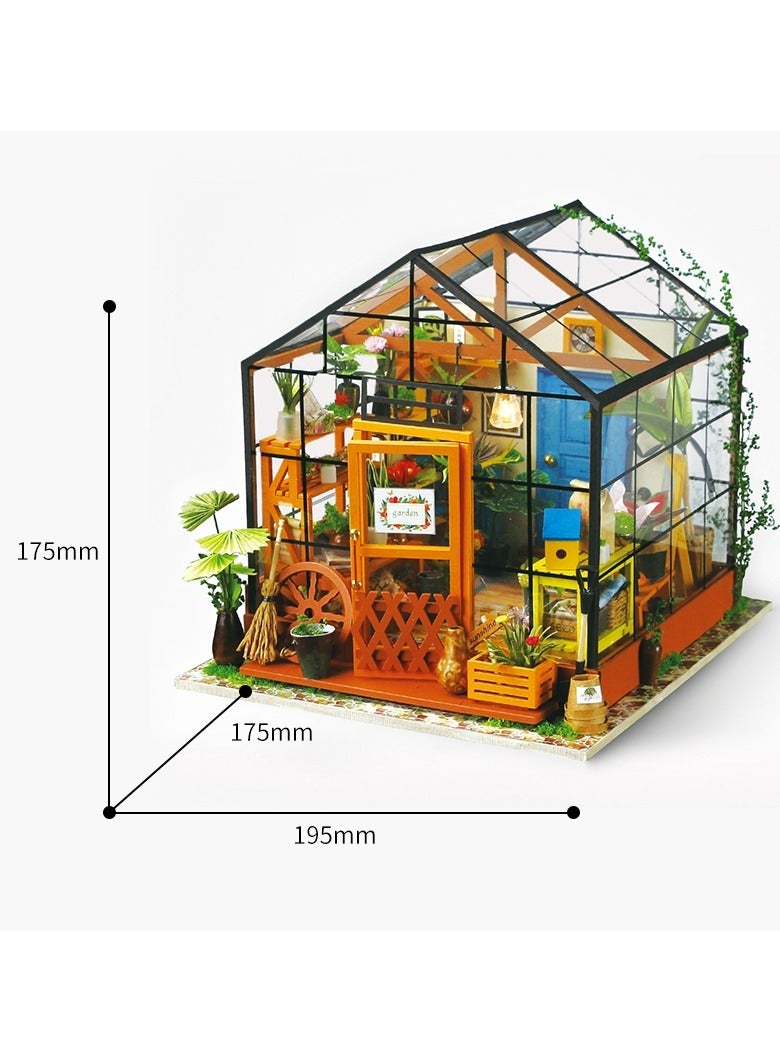 Rolife Cathy's Flower House DIY Miniature House DG104,Assembly Brain Teaser 3D Wooden Puzzle DIY Build Model Crafts Kits, Unique Home Decor Birthday Gifts for Teens or Adults