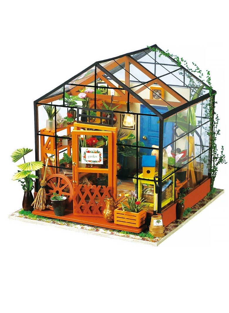 Rolife Cathy's Flower House DIY Miniature House DG104,Assembly Brain Teaser 3D Wooden Puzzle DIY Build Model Crafts Kits, Unique Home Decor Birthday Gifts for Teens or Adults