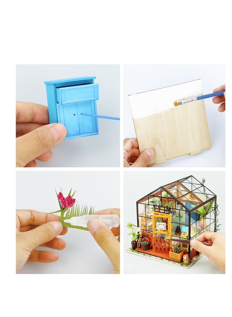 Rolife Cathy's Flower House DIY Miniature House DG104,Assembly Brain Teaser 3D Wooden Puzzle DIY Build Model Crafts Kits, Unique Home Decor Birthday Gifts for Teens or Adults