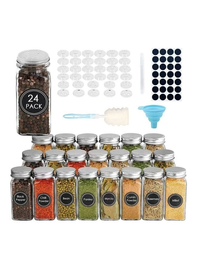 24-Piece Glass Spice Jar Set Multicolour 10.5x4.3cm