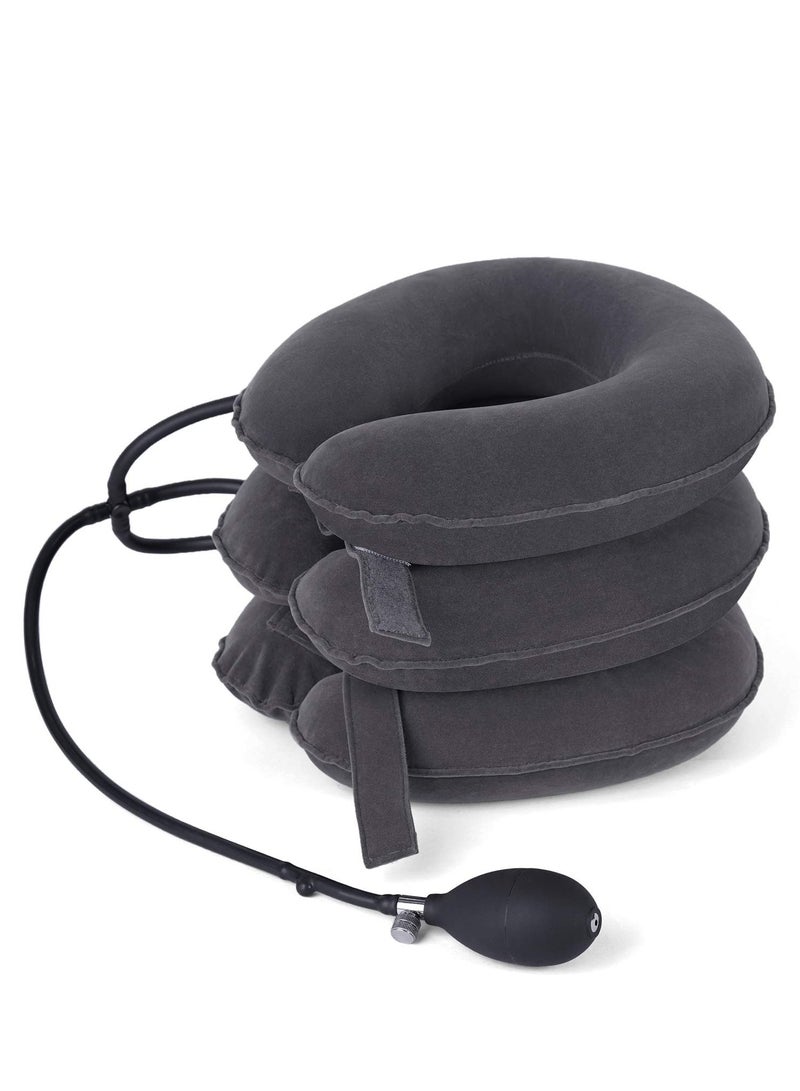 Travel Pillow, Cervical Neck Traction Device, Portable Neck Stretcher Cervical Traction Provide Neck Support and Neck Pain Relief, Neck Traction Devices for Home Use Neck Decompression