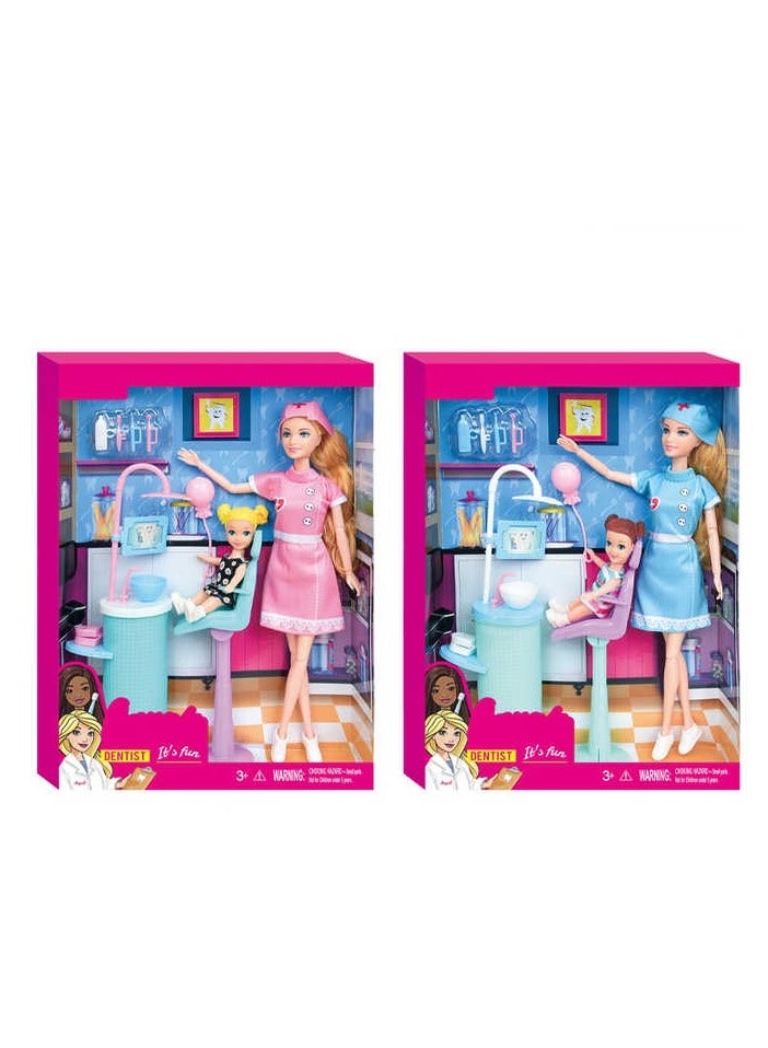 2 PCS Dentist Toy Doll with Accessories
