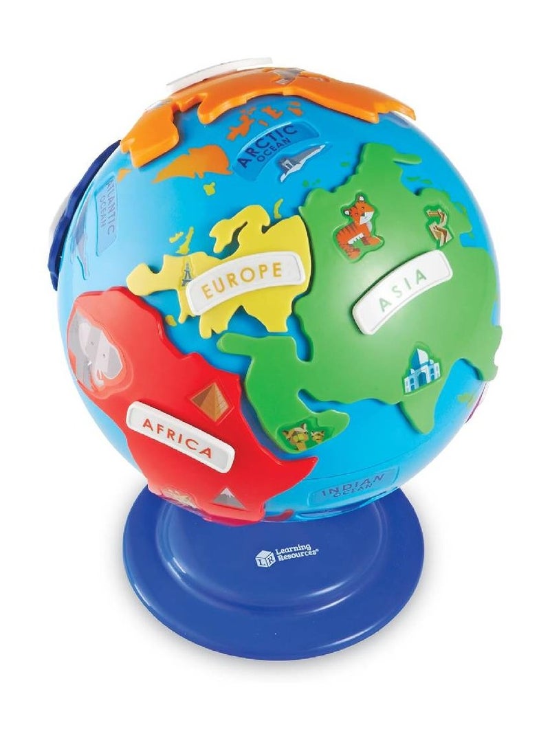 Learning Resources Puzzle Globe, 3-D Geography Puzzle, Fine Motor, 14 Pieces - Ler7735 Ages 3+