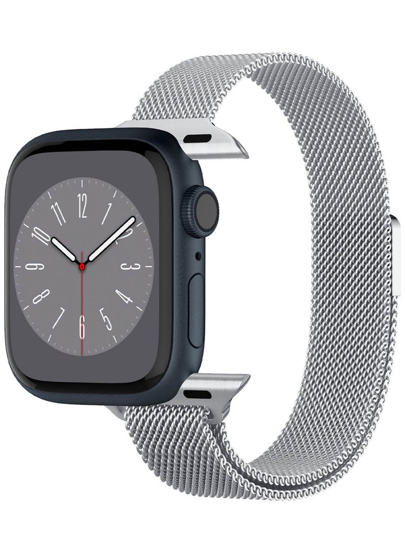 Metal Fit Band for Apple Watch Band Series 9/8/7 (41mm), Series SE2/6/SE/5/4 (40mm) and Series 3/2/1 (38mm) - Silver