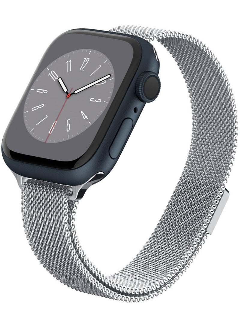 Metal Fit Band for Apple Watch Band Series 9/8/7 (41mm), Series SE2/6/SE/5/4 (40mm) and Series 3/2/1 (38mm) - Silver