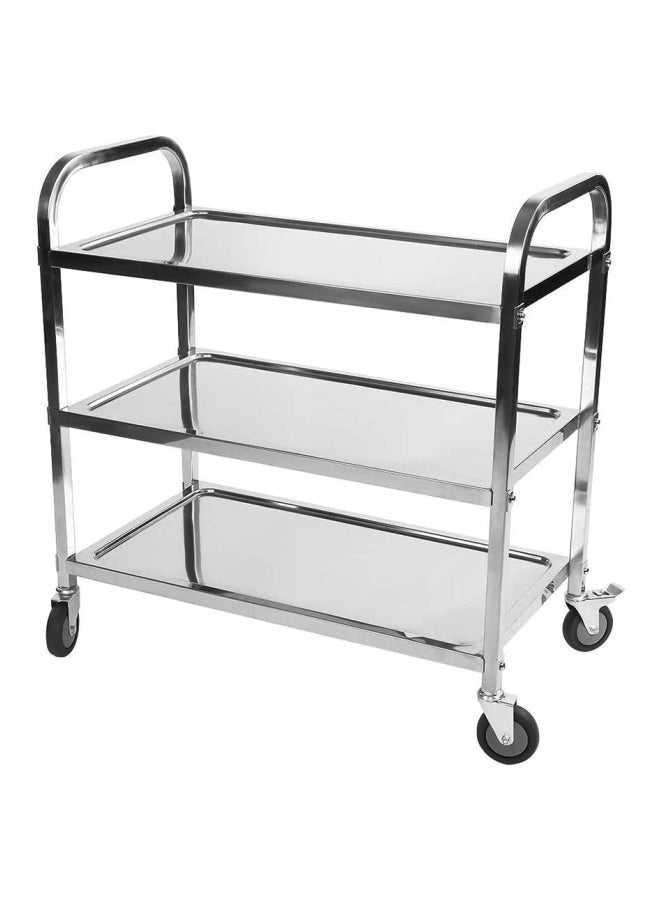 3-Tier Stainless Steel Dining Serveware Cart Silver M