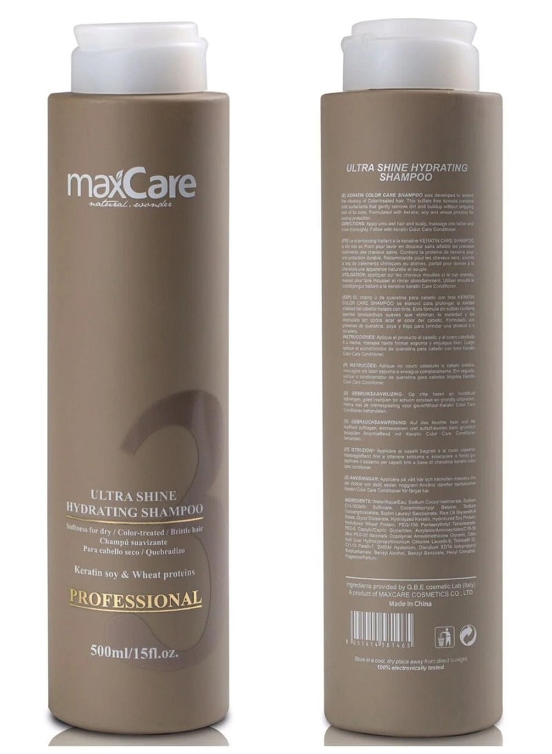 MaxCare Professional Ultra Shine Hydrating Home Care Keratin Shampoo 500ml