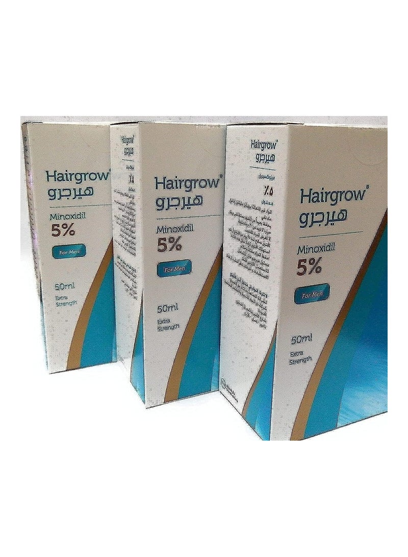 Pack Of 3 Hairgrow 5% Minoxidil 3 Months Supply, 50Ml Each