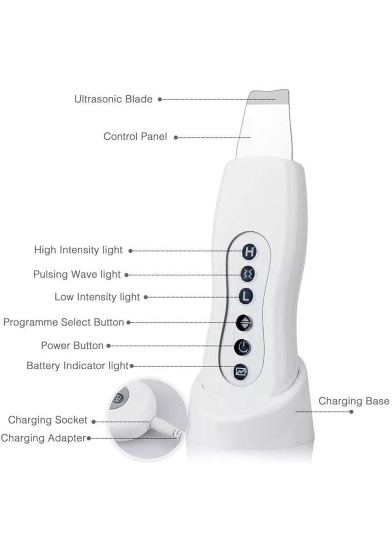 Ultrasonic Facial Skin Scrubber Blackhead Remover USB Charger Pore Cleanser and Lifting Tool