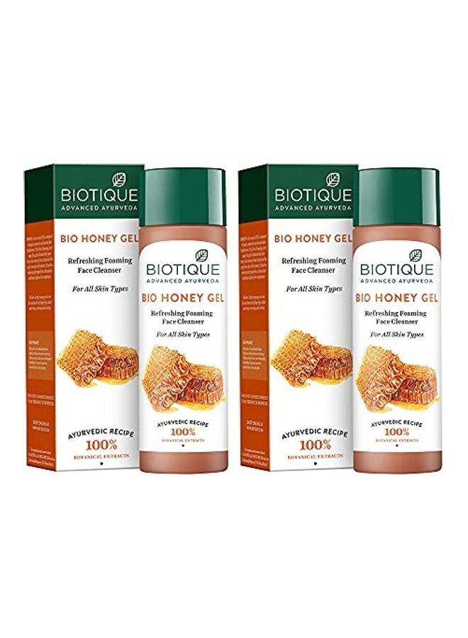 2-Pack Bio Honey Gel Refreshing Foaming Face Cleanser Multicolour 2 x 120ml