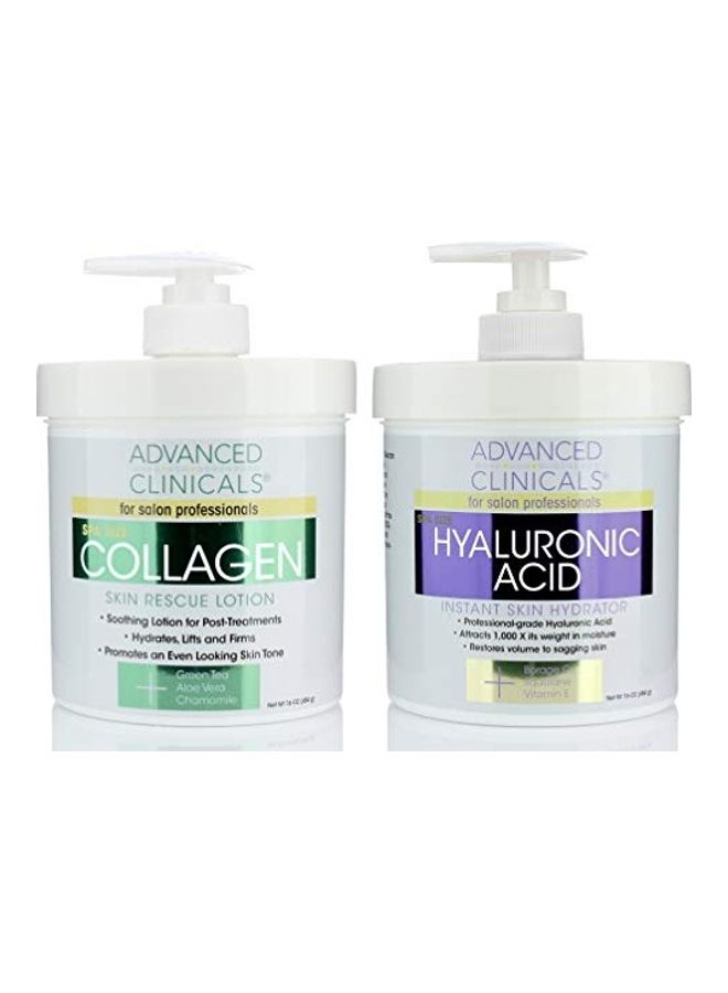 Collagen Cream and Hyaluronic Acid Cream Set Green/Purple