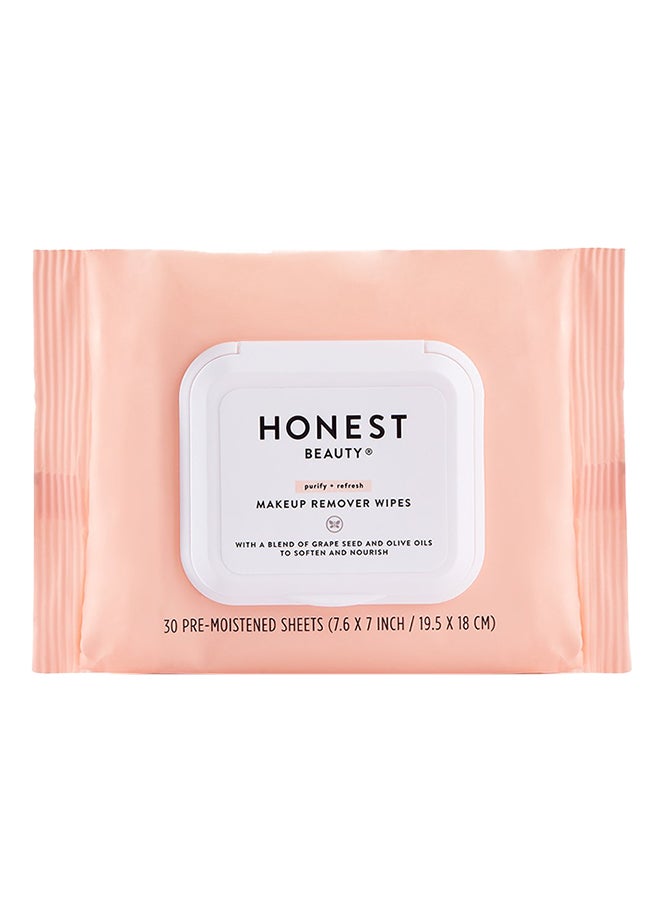30-Piece Makeup Removing Wipes White