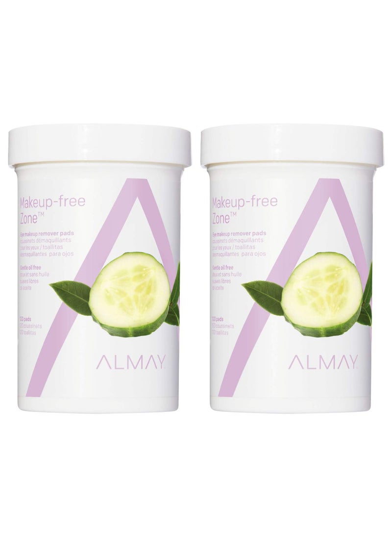 2-Piece Eye Makeup Remover Pads White