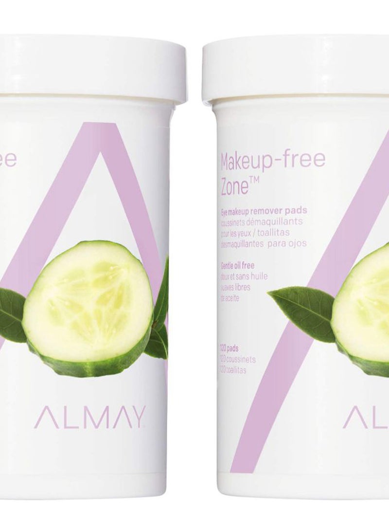 2-Piece Eye Makeup Remover Pads White