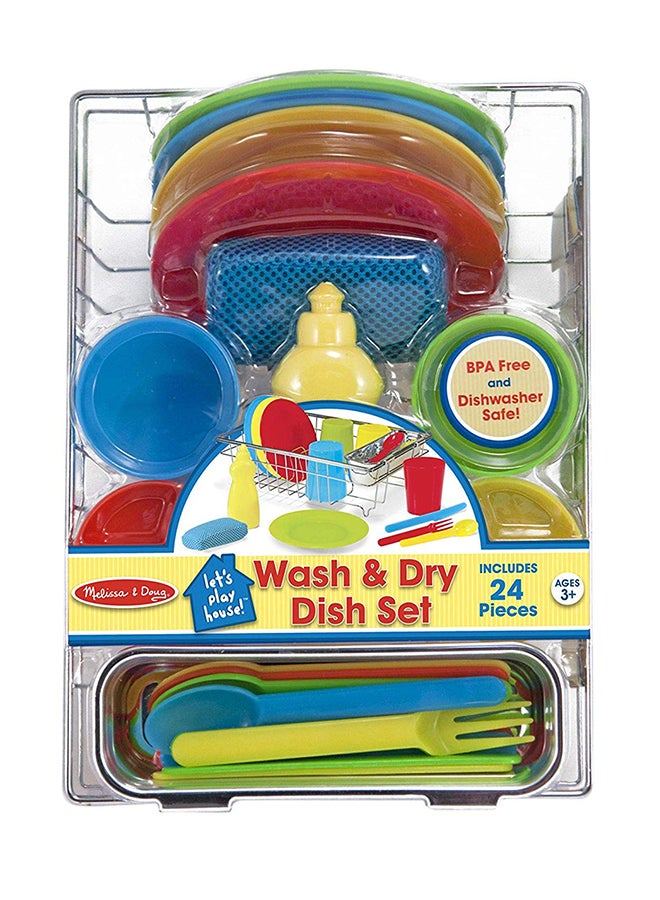 24-Piece Wash And Dry Dish Set