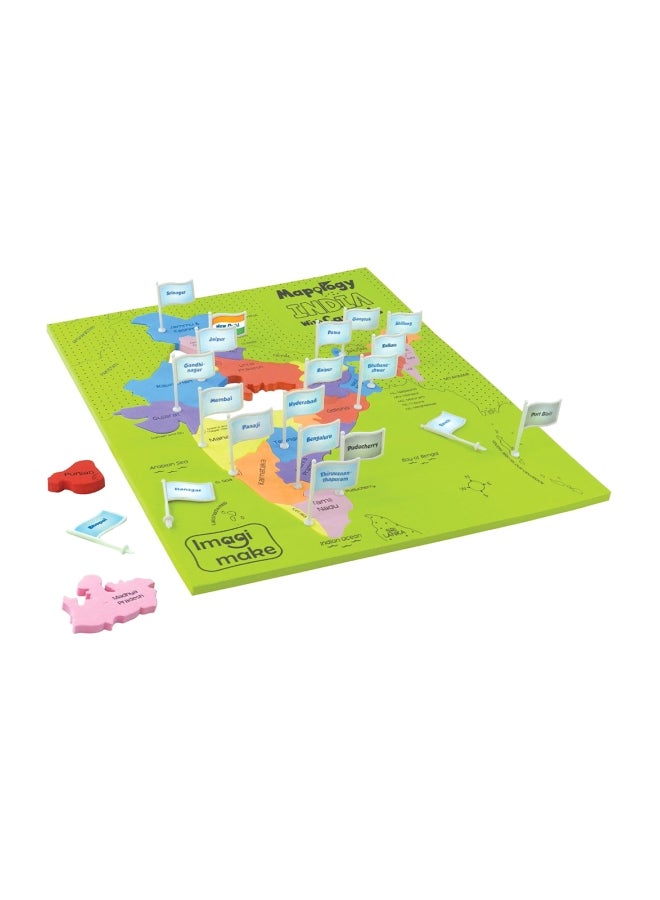 Mapology India With Capitals Jigsaw Puzzle Game MP12