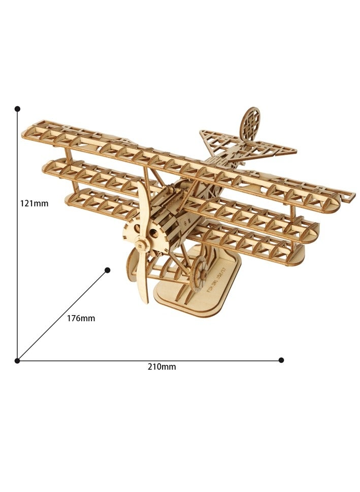 Rolife Airplane TG301, Assembly Brain Teaser 3D Wooden Puzzle DIY Build Model Crafts Kits, Unique Home Decor Birthday Gifts for Teens & Adults