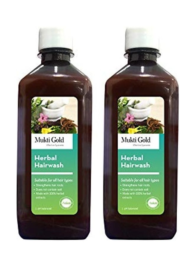 Pack Of 2  Muktigold Herbal Hairwash Multicolour 1Liters