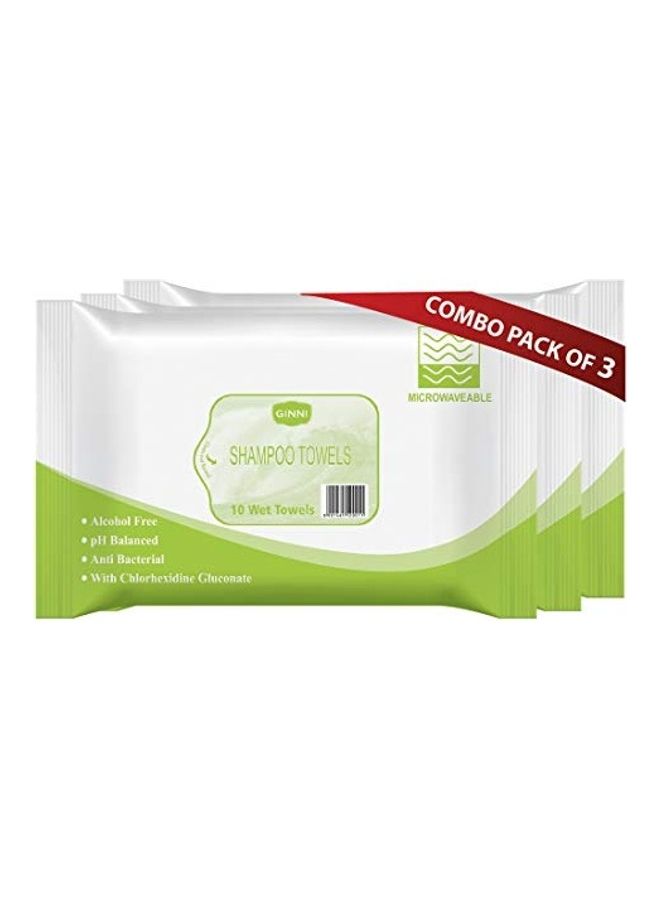 Pack of 3 Shampoo Towel Multicolour 1.968503935X7.87401574X5.905511805inch