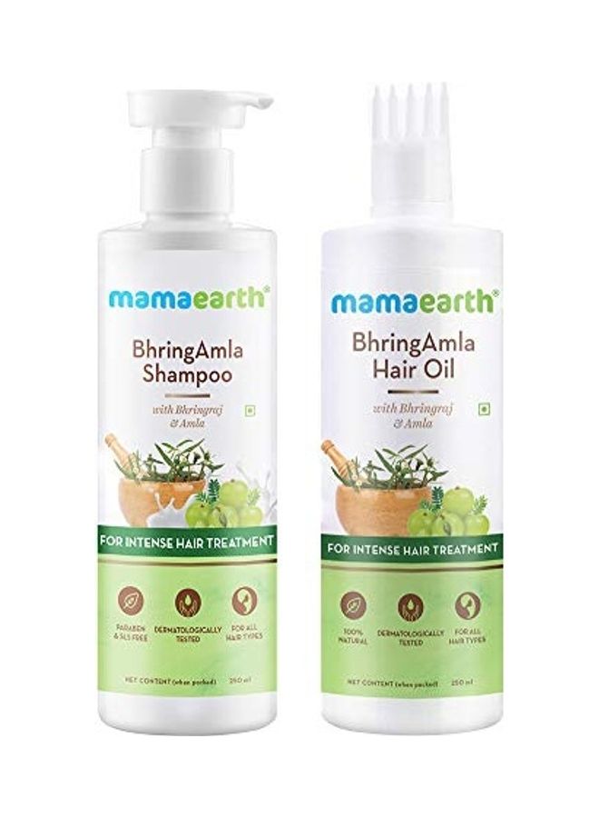 2-Piece BhringAmla Shampoo And Hair Oil Set Hair Oil: 250, Hair Shampoo 250ml