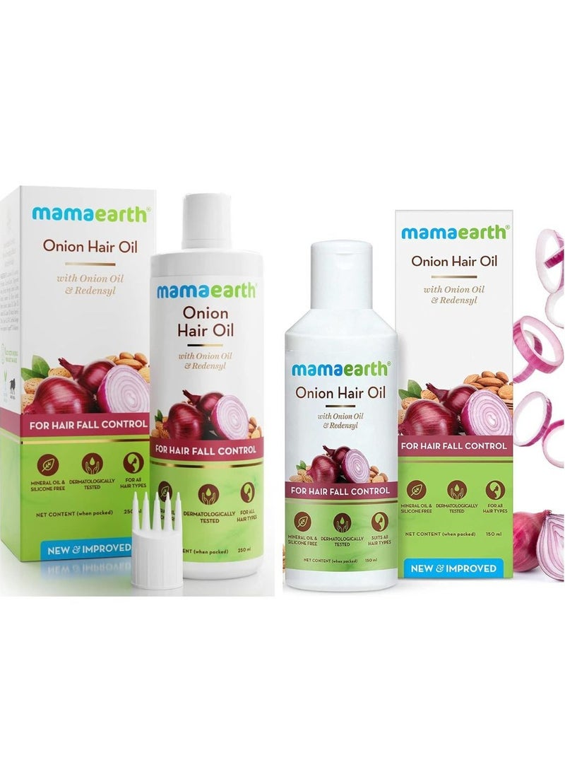 Mamaearth Onion Hair Oil 250ml and 150ml combo