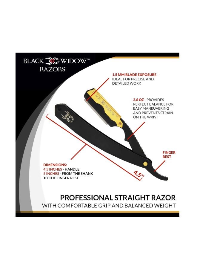 Professional Straight Razor Black/Gold