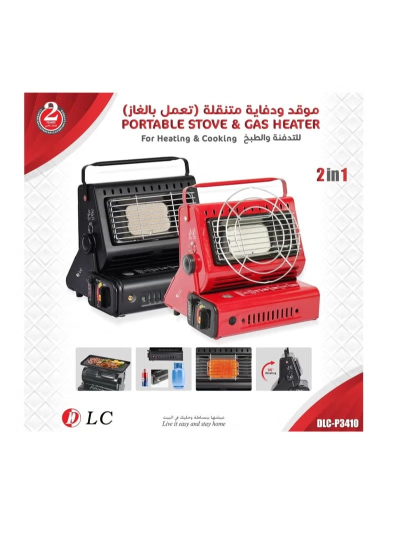 DLC Porable Stove & Gas Heater 2 in 1 DLC-P3410 Red/Black