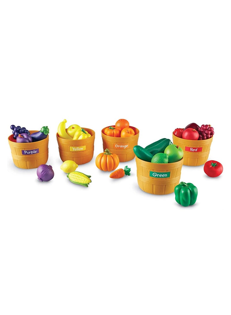 COOLBABY Toddler Kitchen Food Color Sorting Play Set for Home School Fruits and Vegetables Toys