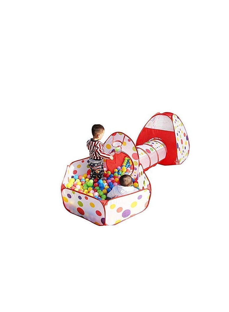 3 in 1 Interesting Tent House, Ball Pool, Tunnel, Playpen Various Style with Colourful Balls for Kids