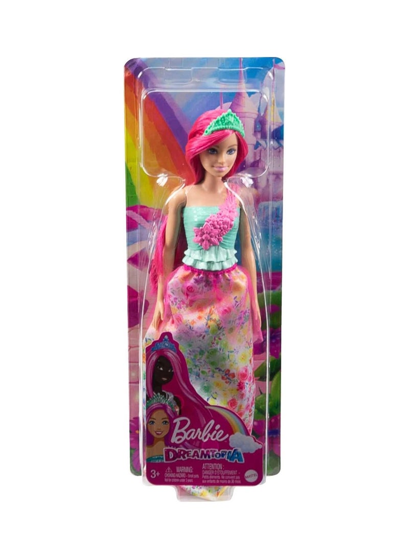 Barbie Dreamtopia Princess Doll Dark Pink Hair, with Sparkly Bodice, Princess Skirt and Tiara, Toy for Kids Ages 3 Years Old and Up, Multicolor