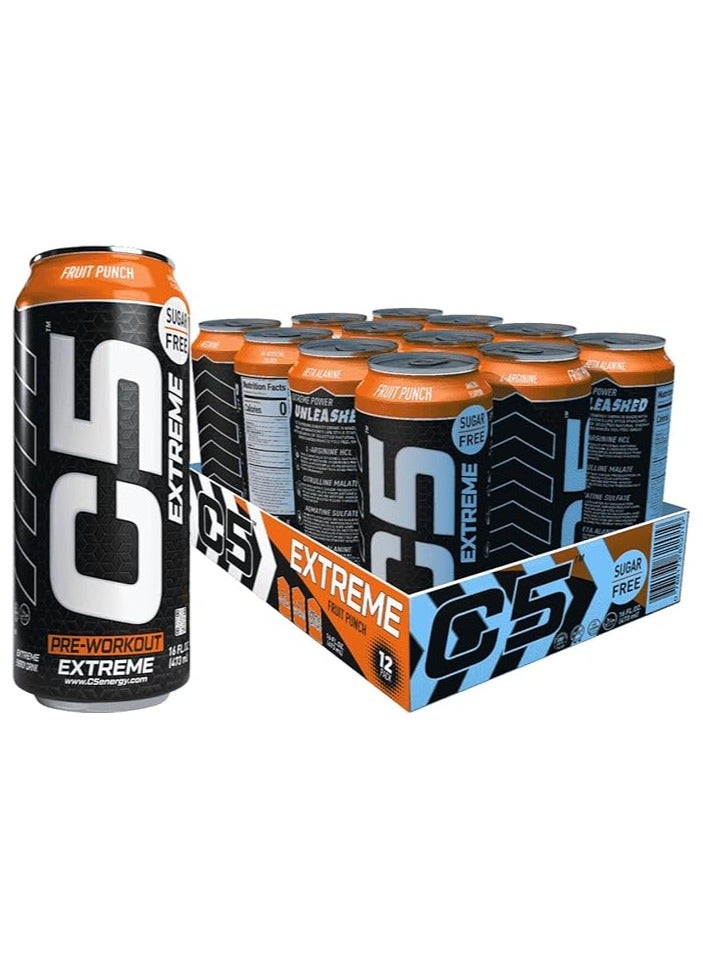 C5 Extreme Energy Drink Fruit Punch Flavor 12 Pc