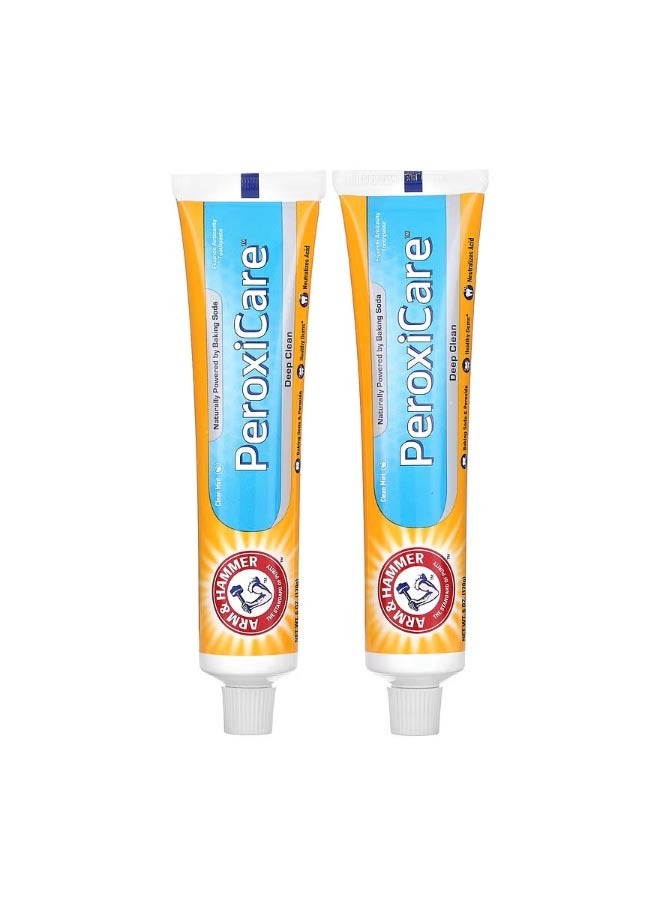 PeroxiCare Deep Clean Fluoride Anticavity Toothpaste Clean Mint Twin Pack 6.0 oz 170 g Each