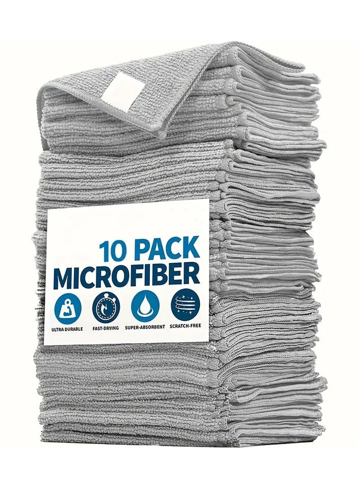 PACK OF 10 Microfiber Car Towel Set Quick Dry Absorbent