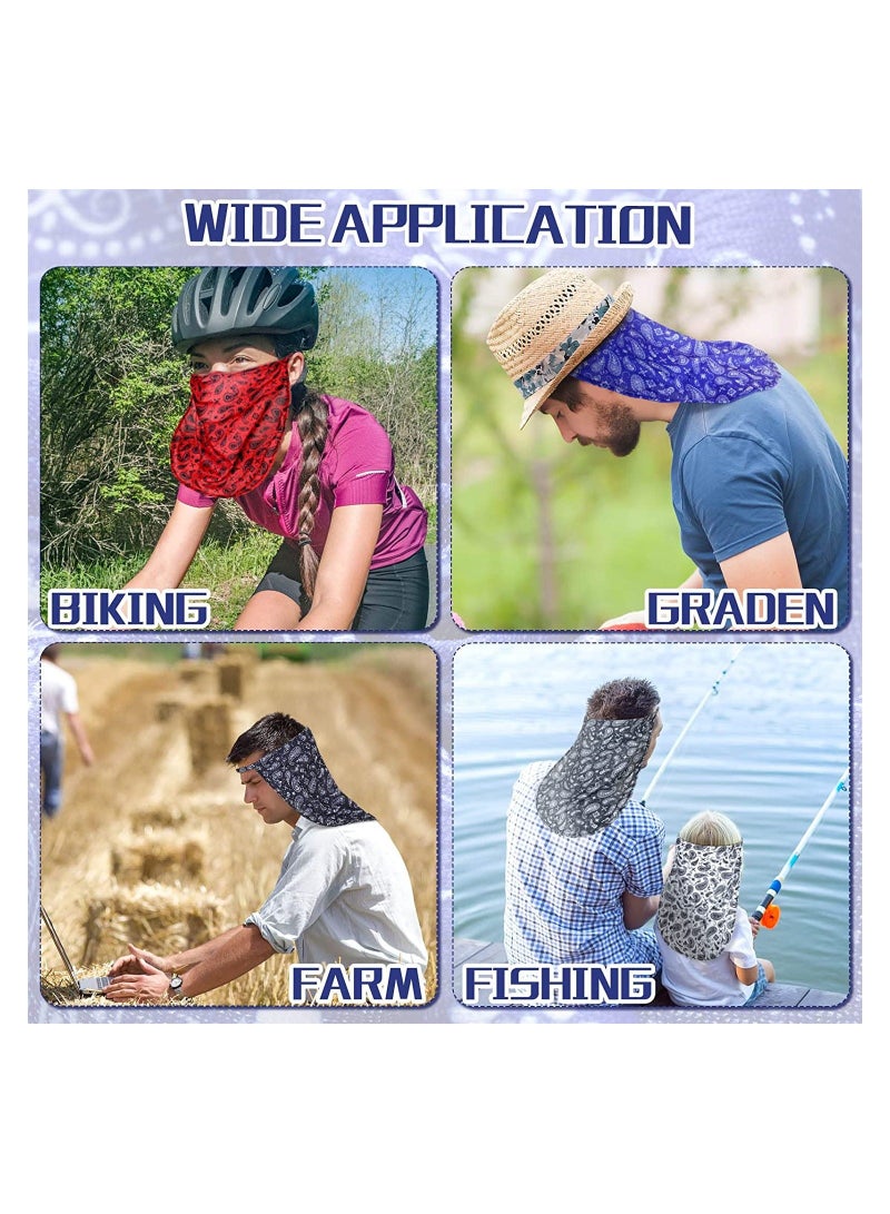 6 Pcs Sun Protection Neck Drape, UV Hat Drapes Face and Cover Blocking Drape Lightweight Comfortable Shield Outdoor Activity for Women Men Fishing Outdoors