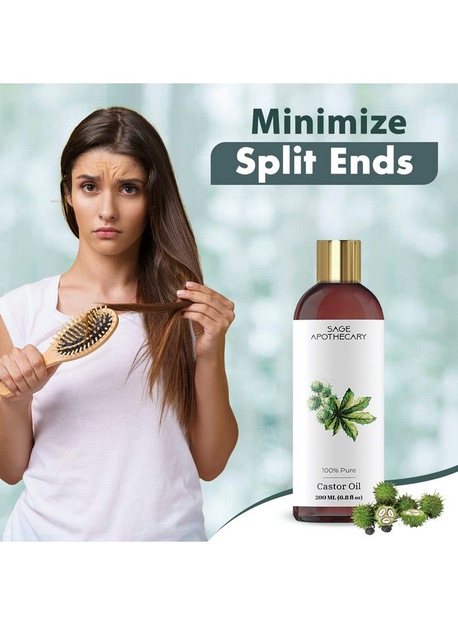 Castor Oil For Improving Skin Hair And Nails Health;200 Ml